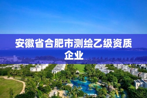 安徽省合肥市測(cè)繪乙級(jí)資質(zhì)企業(yè)