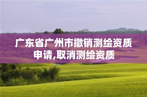 廣東省廣州市撤銷測繪資質申請,取消測繪資質