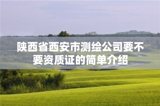 陜西省西安市測繪公司要不要資質證的簡單介紹