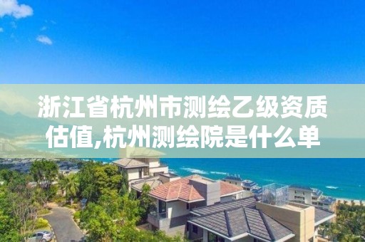 浙江省杭州市測繪乙級資質估值,杭州測繪院是什么單位