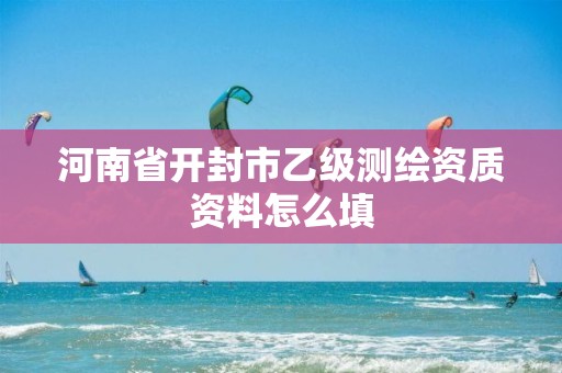 河南省開封市乙級測繪資質資料怎么填