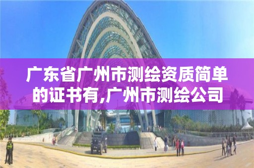 廣東省廣州市測繪資質(zhì)簡單的證書有,廣州市測繪公司