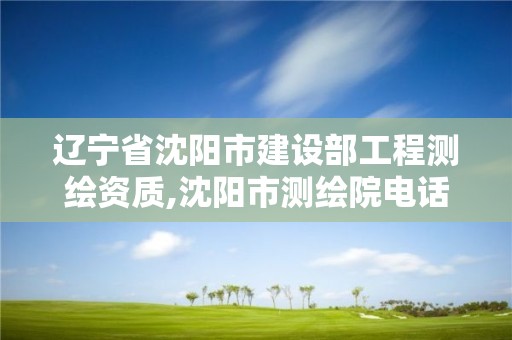 遼寧省沈陽市建設部工程測繪資質,沈陽市測繪院電話