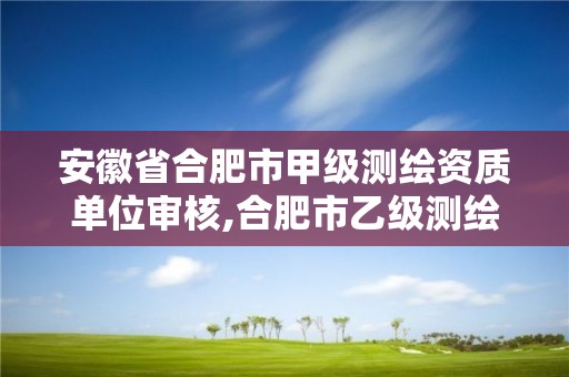 安徽省合肥市甲級測繪資質單位審核,合肥市乙級測繪公司。