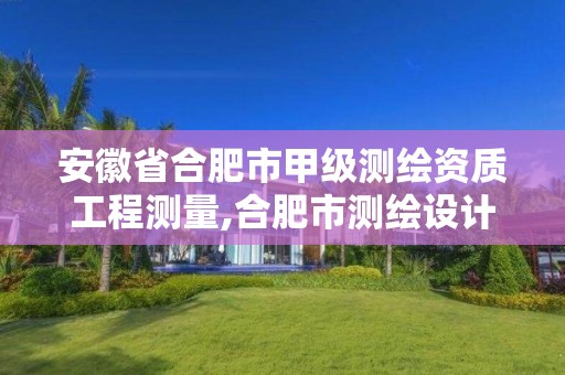 安徽省合肥市甲級測繪資質工程測量,合肥市測繪設計院。