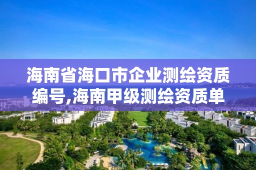 海南省海口市企業(yè)測(cè)繪資質(zhì)編號(hào),海南甲級(jí)測(cè)繪資質(zhì)單位