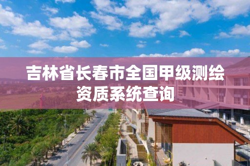 吉林省長春市全國甲級測繪資質系統查詢