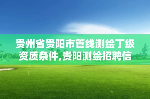 貴州省貴陽市管線測繪丁級資質條件,貴陽測繪招聘信息網