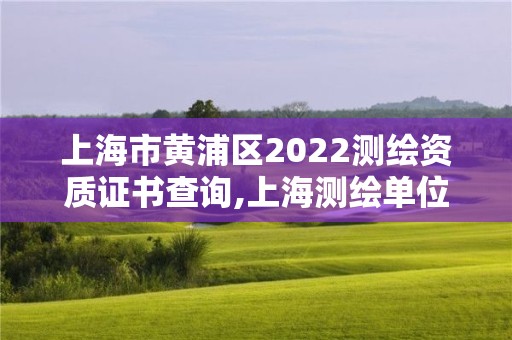 上海市黃浦區2022測繪資質證書查詢,上海測繪單位。