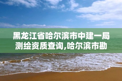 黑龍江省哈爾濱市中建一局測繪資質查詢,哈爾濱市勘察測繪研究院電話。