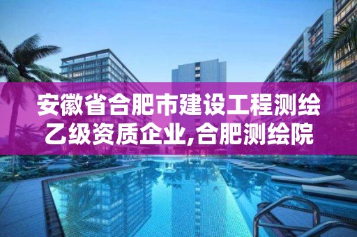 安徽省合肥市建設工程測繪乙級資質企業,合肥測繪院是什么單位。