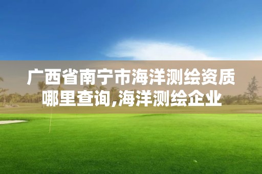 廣西省南寧市海洋測繪資質哪里查詢,海洋測繪企業