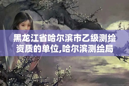 黑龍江省哈爾濱市乙級測繪資質的單位,哈爾濱測繪局招聘信息