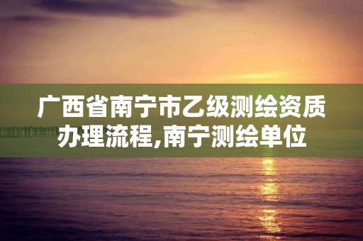 廣西省南寧市乙級測繪資質辦理流程,南寧測繪單位