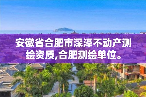 安徽省合肥市深澤不動產測繪資質,合肥測繪單位。