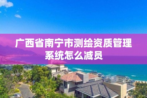 廣西省南寧市測繪資質管理系統怎么減員