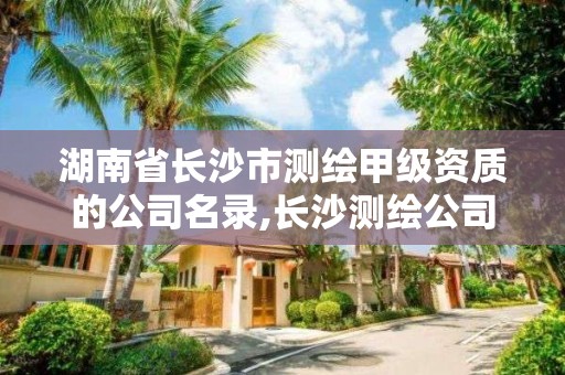 湖南省長沙市測繪甲級資質的公司名錄,長沙測繪公司資質有哪家。