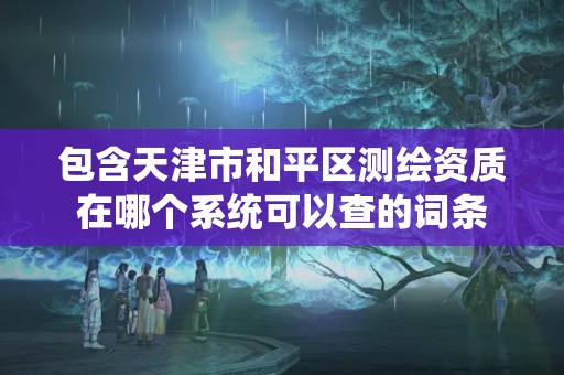 包含天津市和平區測繪資質在哪個系統可以查的詞條