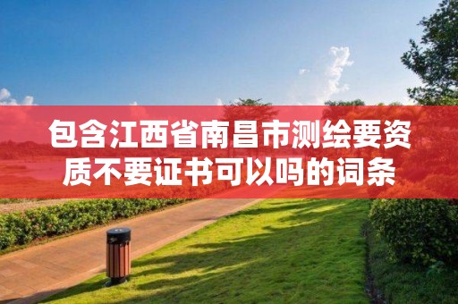 包含江西省南昌市測繪要資質(zhì)不要證書可以嗎的詞條