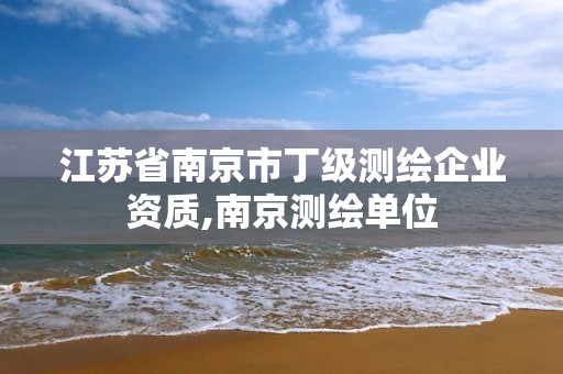 江蘇省南京市丁級測繪企業資質,南京測繪單位