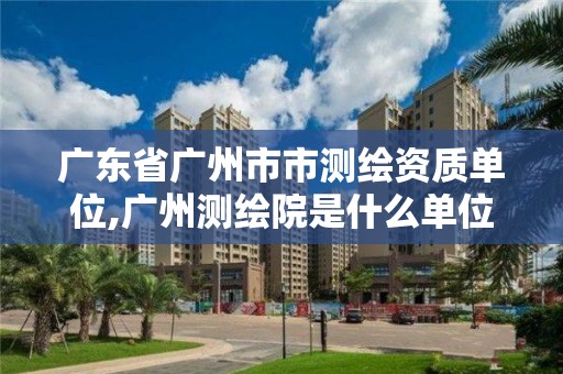 廣東省廣州市市測繪資質單位,廣州測繪院是什么單位