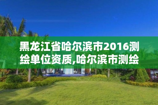 黑龍江省哈爾濱市2016測繪單位資質,哈爾濱市測繪院