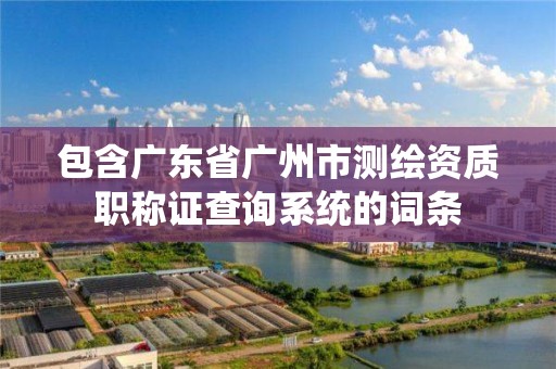 包含廣東省廣州市測繪資質職稱證查詢系統的詞條