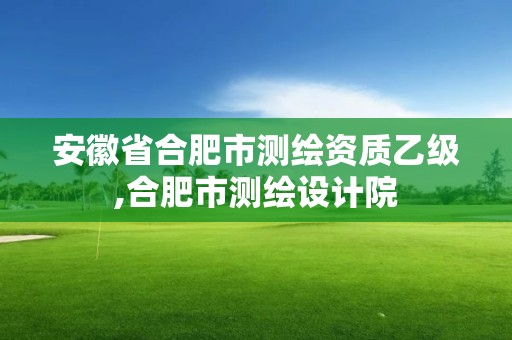 安徽省合肥市測繪資質乙級,合肥市測繪設計院