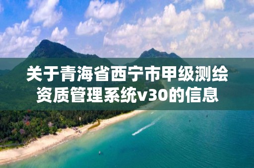 關于青海省西寧市甲級測繪資質管理系統v30的信息