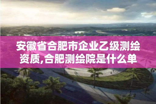 安徽省合肥市企業乙級測繪資質,合肥測繪院是什么單位。