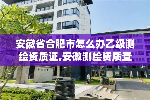 安徽省合肥市怎么辦乙級測繪資質證,安徽測繪資質查詢系統。