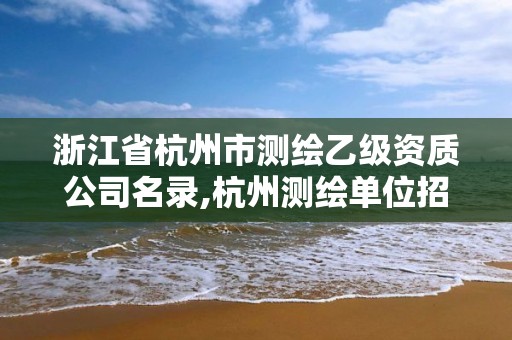 浙江省杭州市測(cè)繪乙級(jí)資質(zhì)公司名錄,杭州測(cè)繪單位招聘。