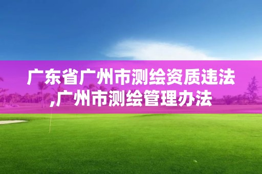 廣東省廣州市測繪資質違法,廣州市測繪管理辦法