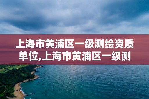 上海市黃浦區一級測繪資質單位,上海市黃浦區一級測繪資質單位有哪些