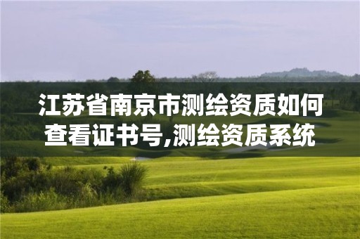 江蘇省南京市測繪資質如何查看證書號,測繪資質系統人員查詢。