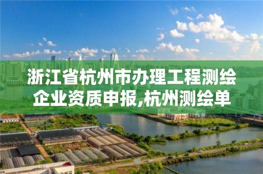 浙江省杭州市辦理工程測繪企業資質申報,杭州測繪單位。