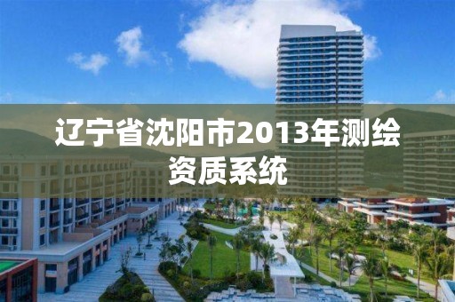 遼寧省沈陽市2013年測繪資質系統