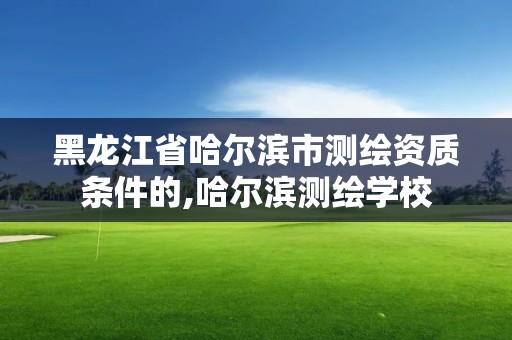 黑龍江省哈爾濱市測繪資質條件的,哈爾濱測繪學校