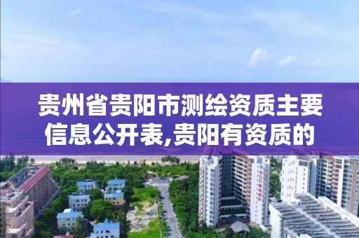 貴州省貴陽市測繪資質主要信息公開表,貴陽有資質的測繪公司