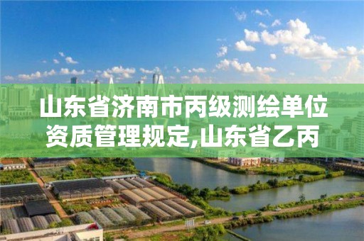 山東省濟南市丙級測繪單位資質(zhì)管理規(guī)定,山東省乙丙丁級測繪資質(zhì)專業(yè)標準