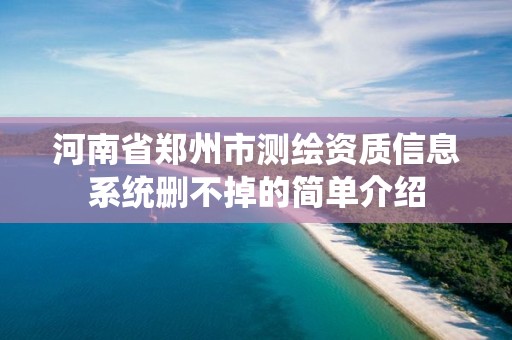 河南省鄭州市測繪資質(zhì)信息系統(tǒng)刪不掉的簡單介紹