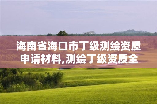 海南省海口市丁級測繪資質申請材料,測繪丁級資質全套申請文件。