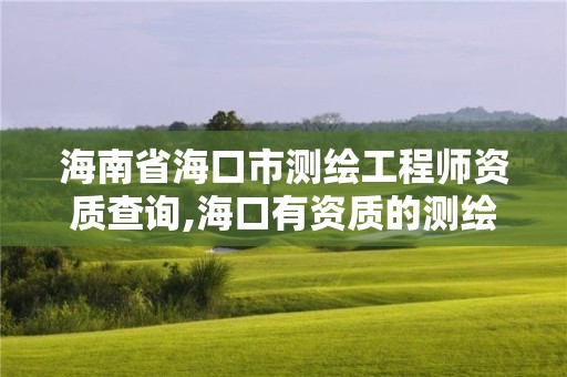 海南省海口市測繪工程師資質查詢,海口有資質的測繪公司。