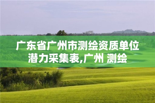 廣東省廣州市測繪資質單位潛力采集表,廣州 測繪