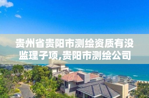 貴州省貴陽市測繪資質有沒監理子項,貴陽市測繪公司