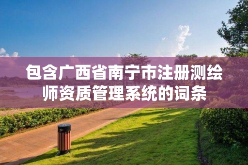 包含廣西省南寧市注冊測繪師資質管理系統的詞條