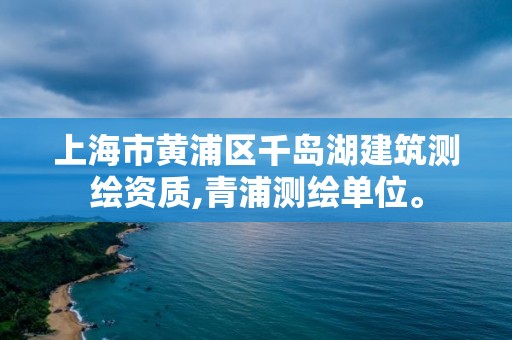 上海市黃浦區千島湖建筑測繪資質,青浦測繪單位。