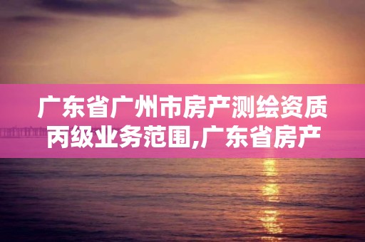 廣東省廣州市房產測繪資質丙級業務范圍,廣東省房產測繪實施細則。