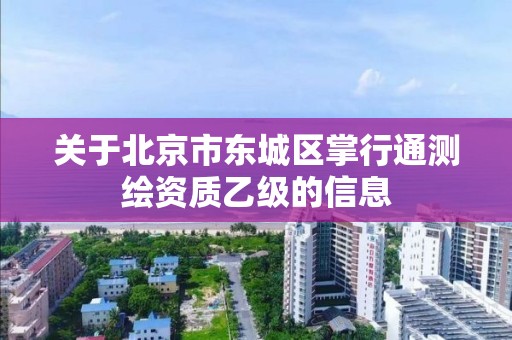 關于北京市東城區掌行通測繪資質乙級的信息