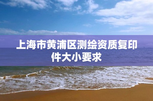 上海市黃浦區測繪資質復印件大小要求